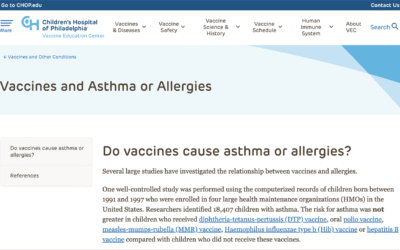 Vaccines and  Asthma or Allergies
